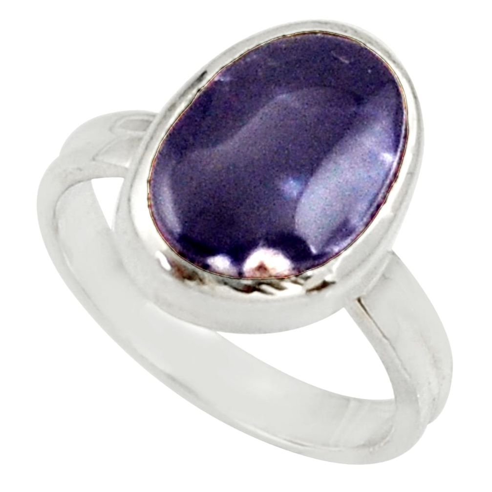 925 sterling silver 4.92cts natural purple opal solitaire ring size 7 d34484