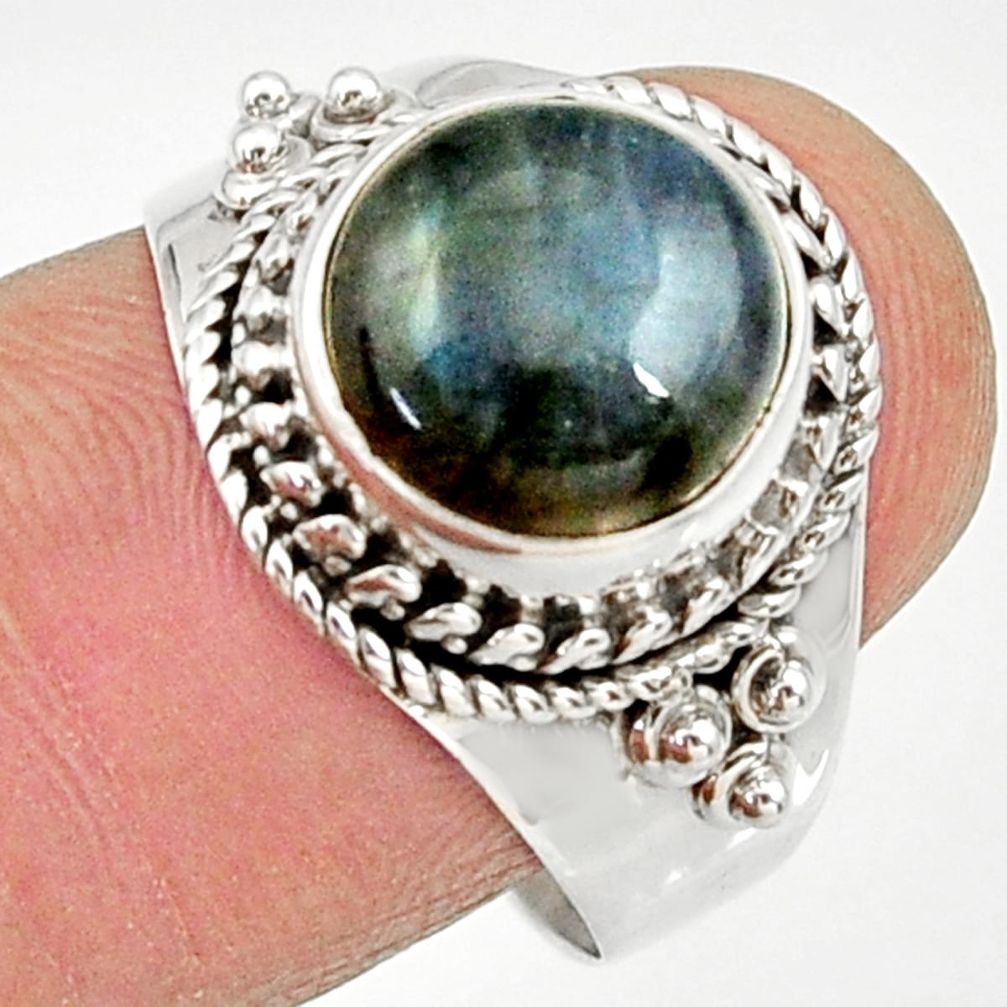ts natural blue labradorite solitaire ring jewelry size 9 d34531