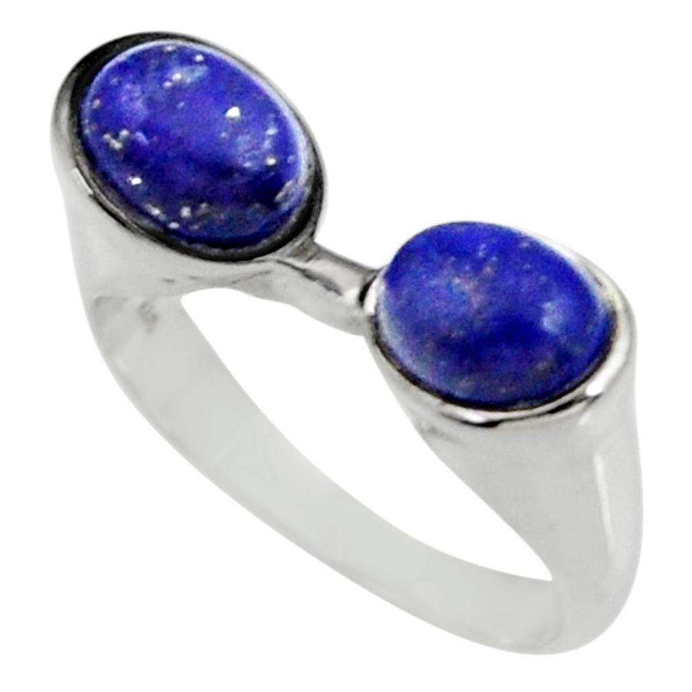 4.32cts natural blue lapis lazuli 925 sterling silver ring jewelry size 9 d35263