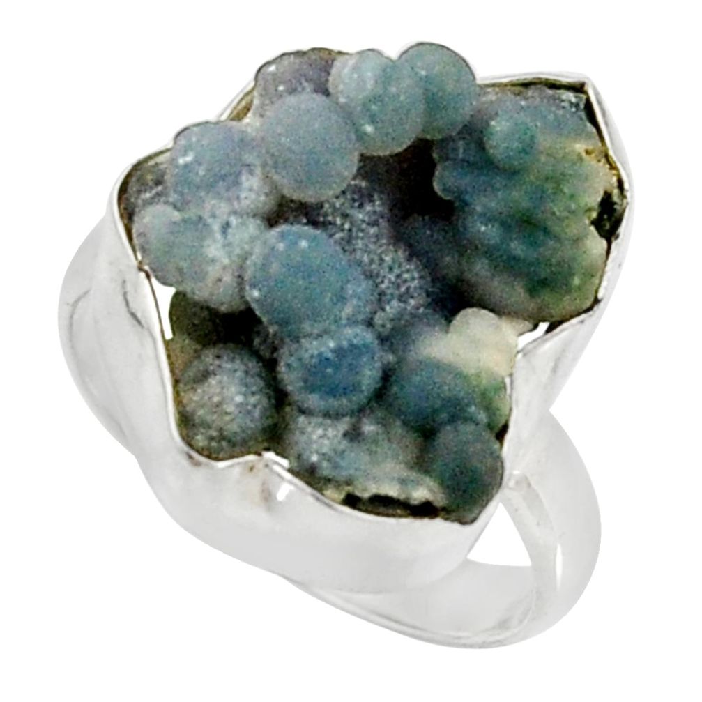 14.12cts natural grape chalcedony 925 silver solitaire ring size 8.5 d35326