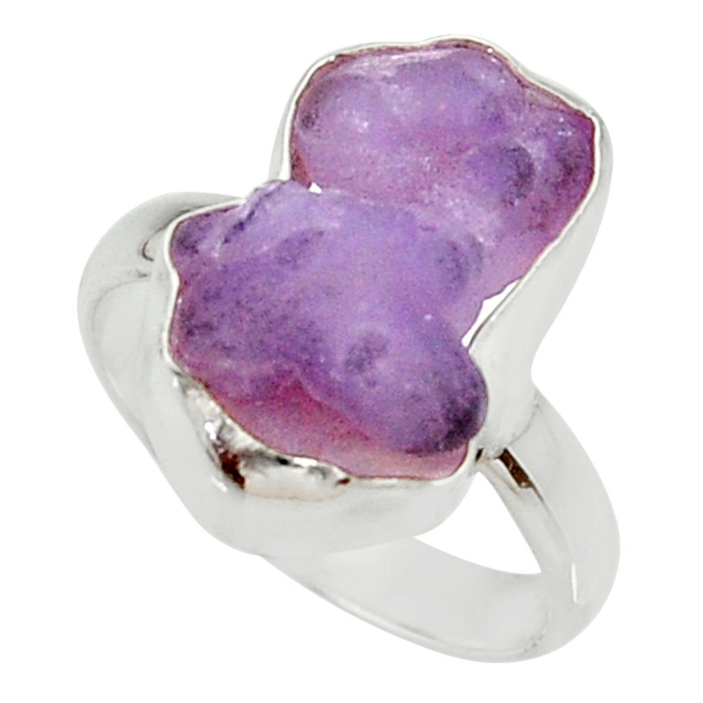 10.01cts natural purple grape chalcedony 925 silver solitaire ring size 8 d35333
