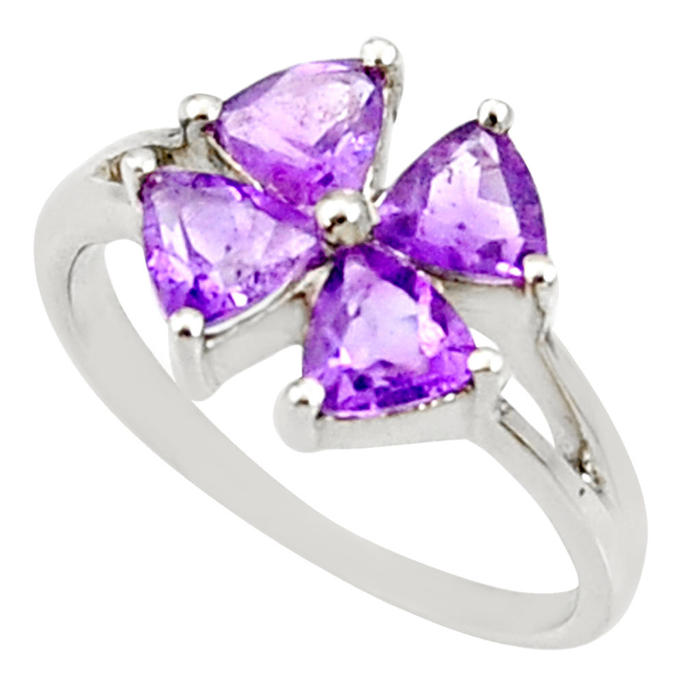 4.05cts natural purple amethyst 925 sterling silver ring jewelry size 5.5 d35423