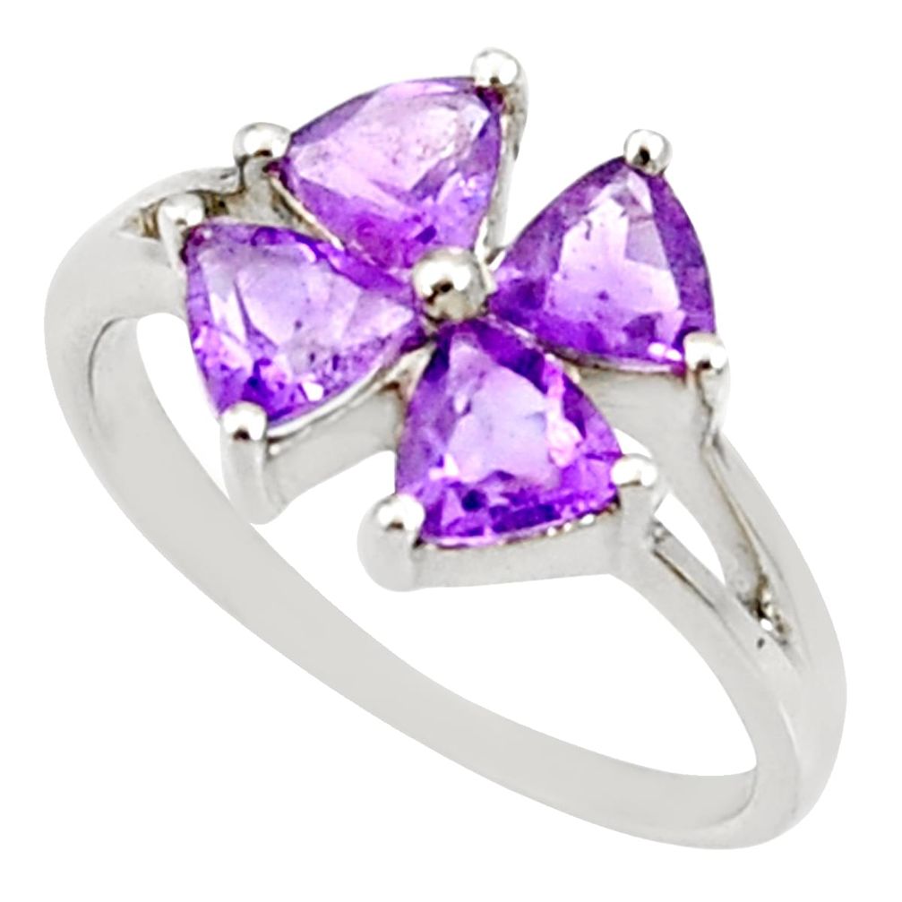 925 sterling silver 4.56cts natural purple amethyst ring jewelry size 7.5 d35424