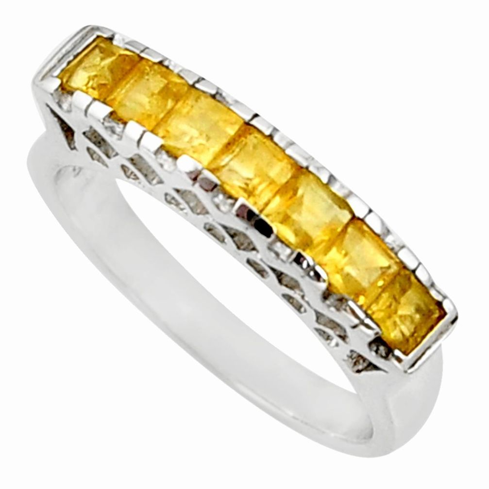 2.55cts natural yellow citrine 925 sterling silver ring jewelry size 9 d35425