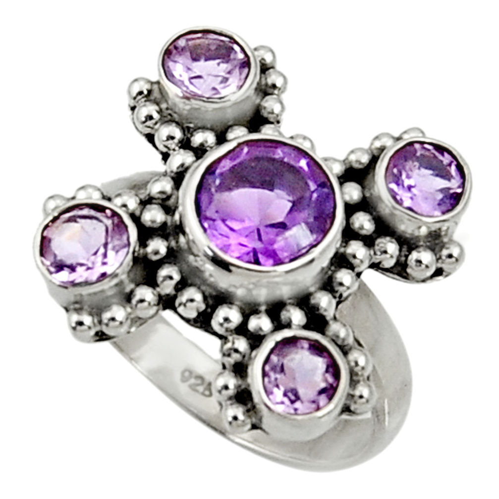 purple amethyst 925 sterling silver ring jewelry size 6 d35467