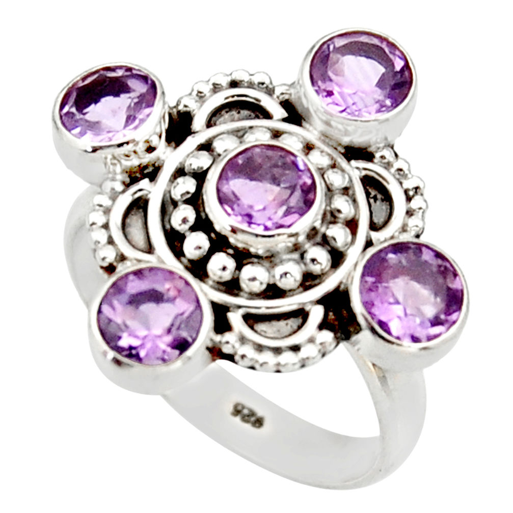 2.34cts natural purple amethyst 925 sterling silver ring jewelry size 6 d35479