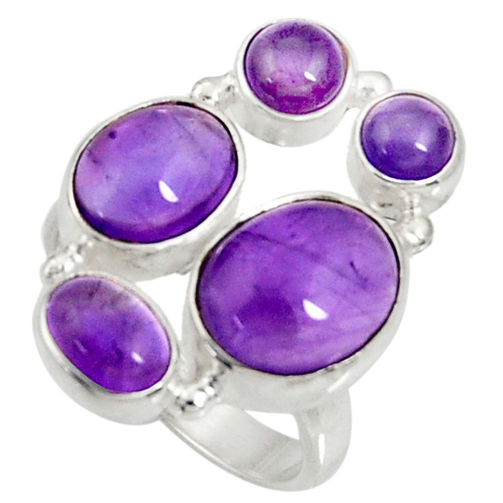 11.97cts natural purple amethyst 925 sterling silver ring jewelry size 7 d35625