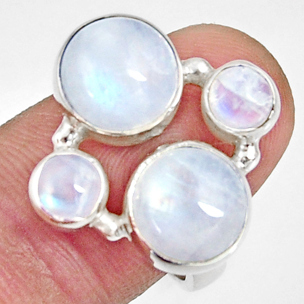 10.33cts natural rainbow moonstone 925 sterling silver ring size 8 d35680