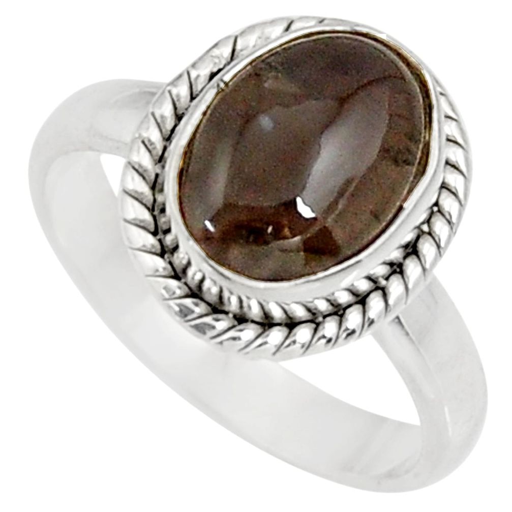 4.43cts natural spectrolite cat's eye 925 silver solitaire ring size 6.5 d35742
