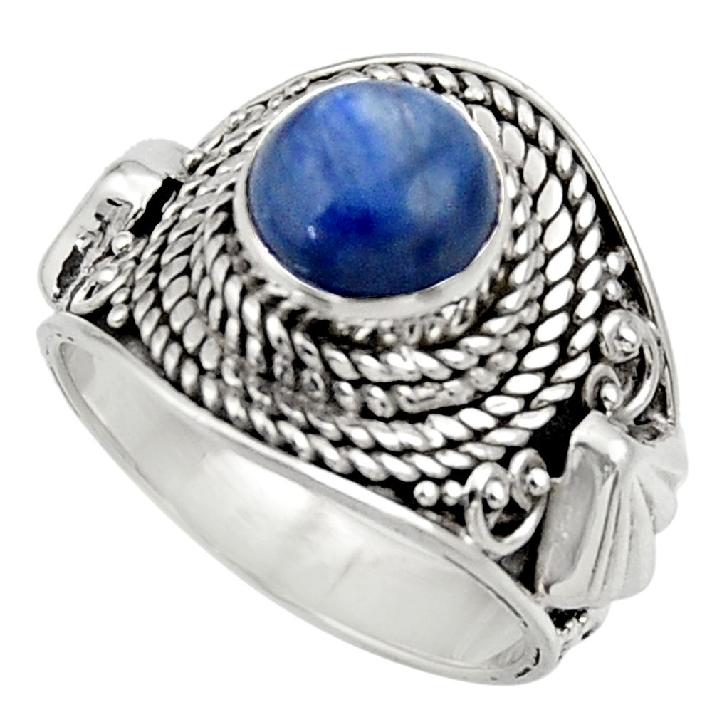 925 sterling silver 3.29cts natural blue kyanite solitaire ring size 7 d35808