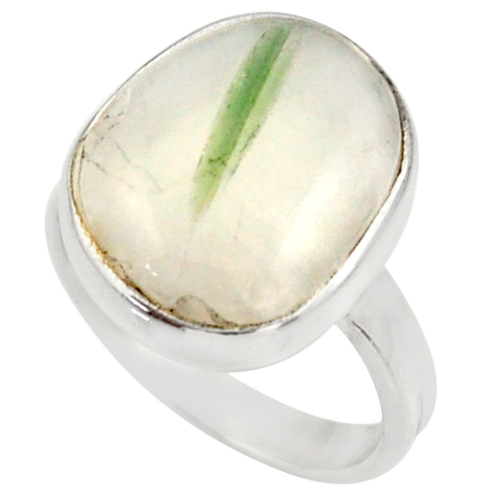 925 silver 8.55cts natural tourmaline in quartz solitaire ring size 6.5 d35852