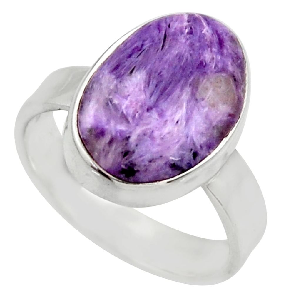 6.31cts natural purple tiffany stone 925 silver solitaire ring size 8 d35916