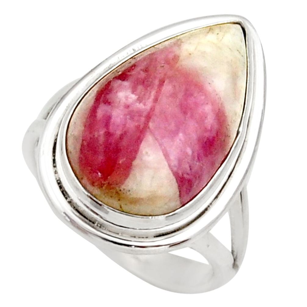 9.63cts natural tourmaline in quartz 925 silver solitaire ring size 6.5 d35933