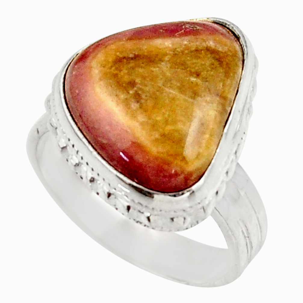 10.37cts natural pink bio tourmaline 925 silver solitaire ring size 7 d35937