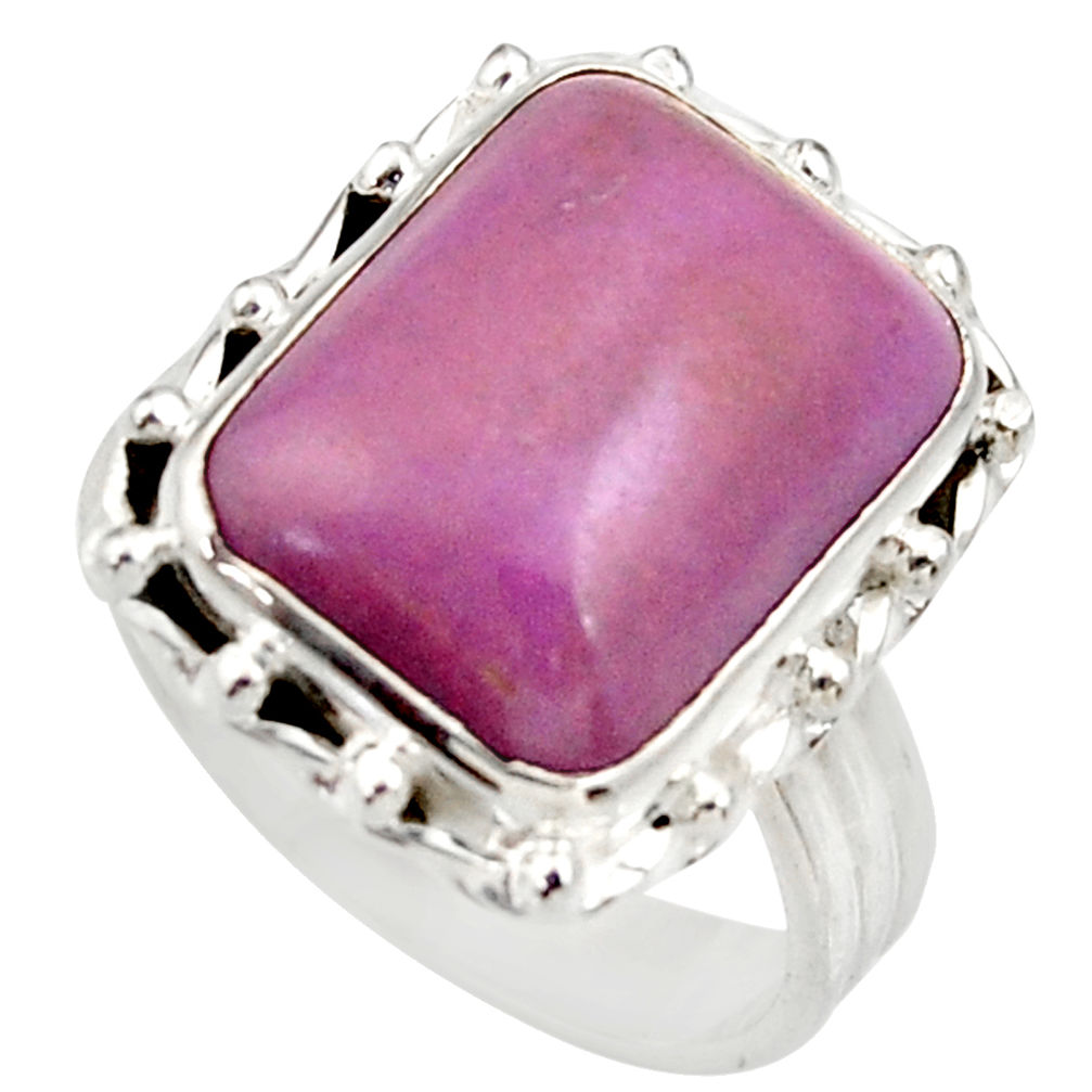 9.39cts natural purple phosphosiderite 925 silver solitaire ring size 7.5 d35975