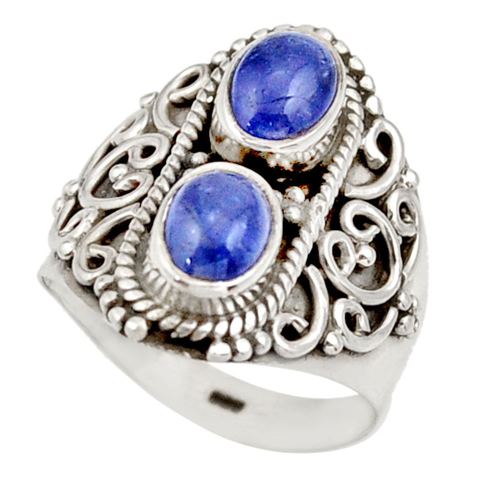 3.27cts natural blue tanzanite 925 sterling silver ring jewelry size 6.5 d35985