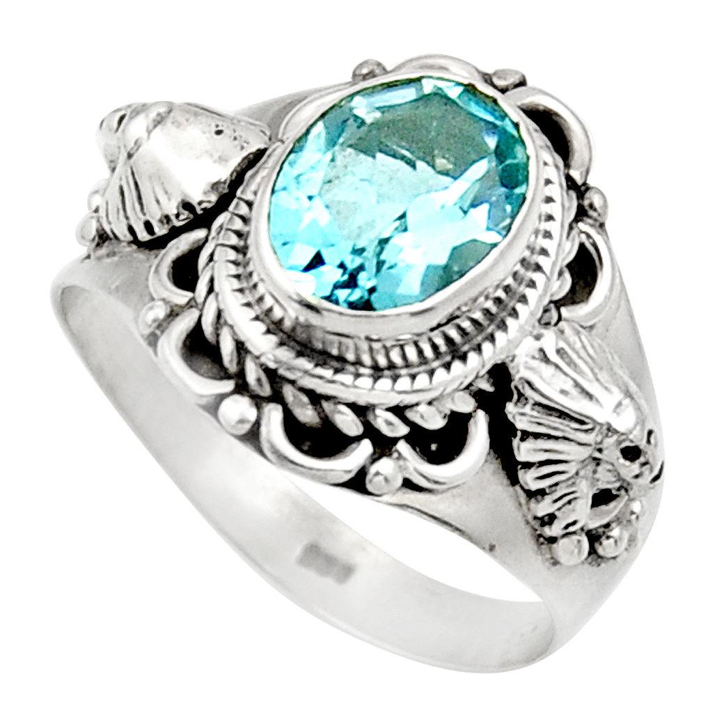 blue topaz 925 sterling silver solitaire ring size 7 d36072