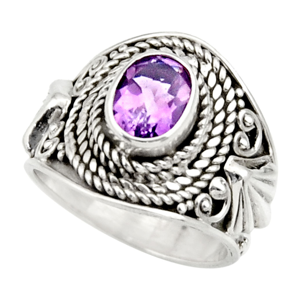 925 silver 2.11cts natural purple amethyst solitaire ring jewelry size 6 d36084