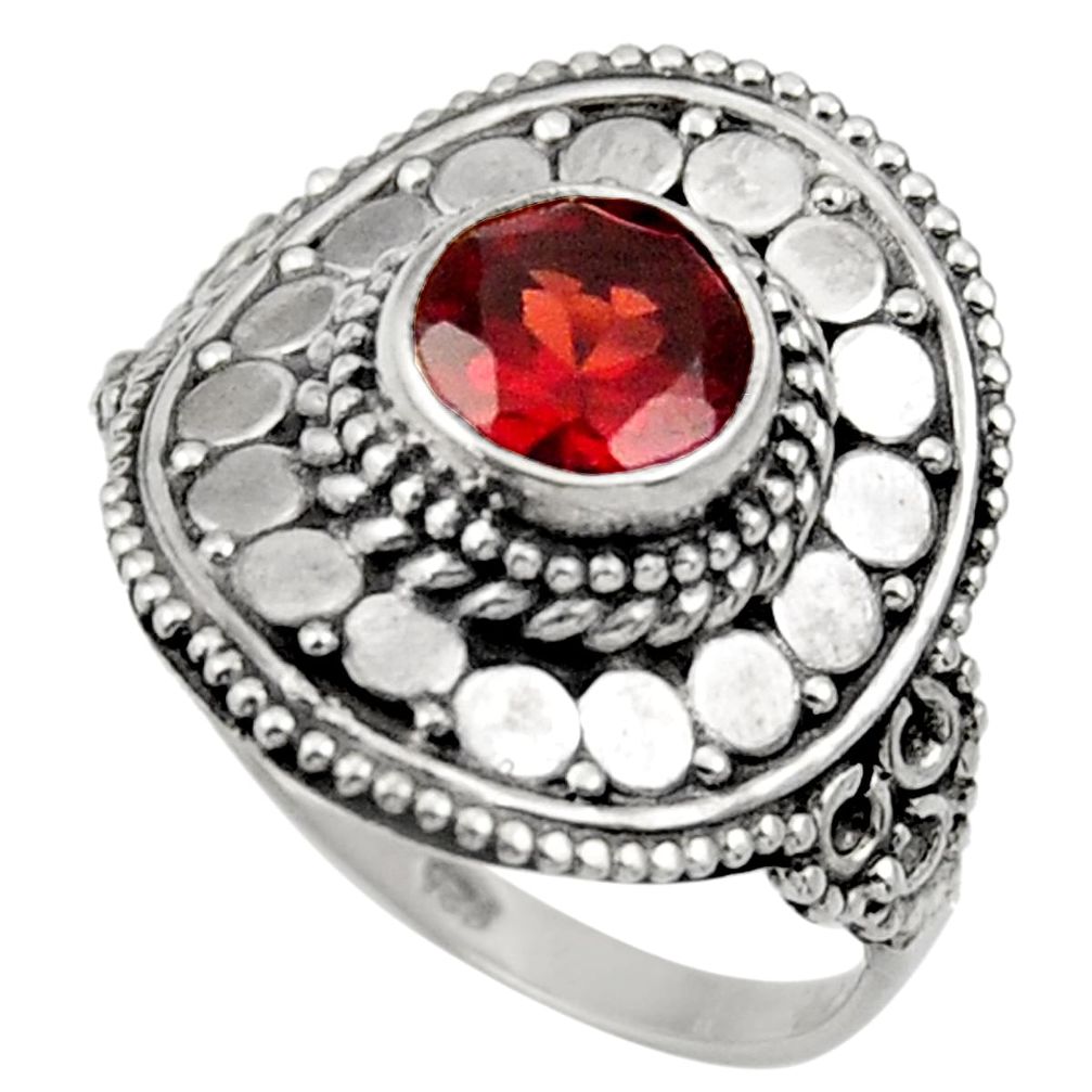 925 sterling silver 2.44cts natural red garnet solitaire ring size 8 d36090