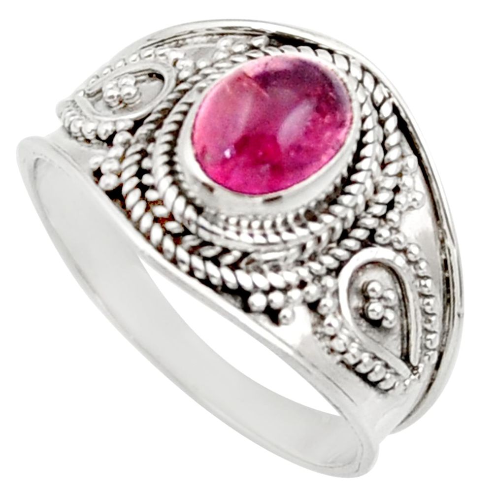 pink tourmaline 925 silver solitaire ring jewelry size 8 d36102