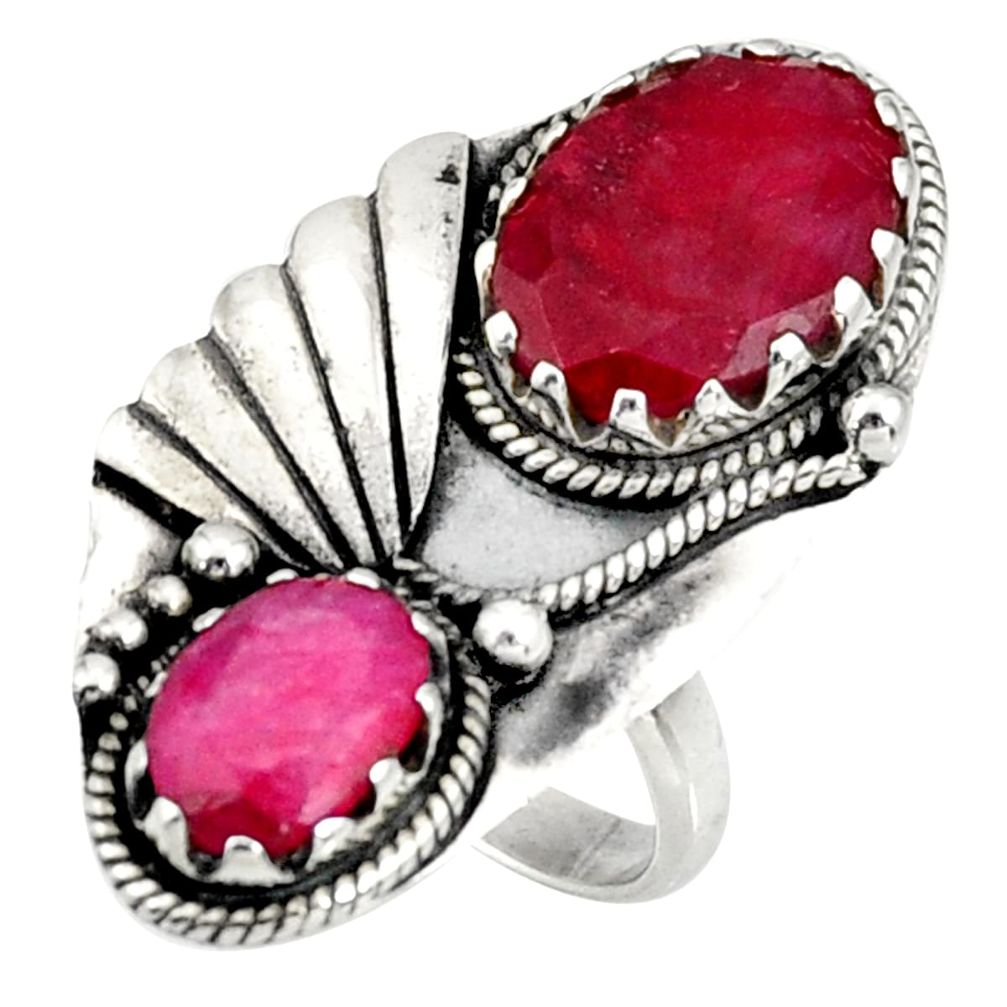  red ruby 925 sterling silver ring jewelry size 7 d36977