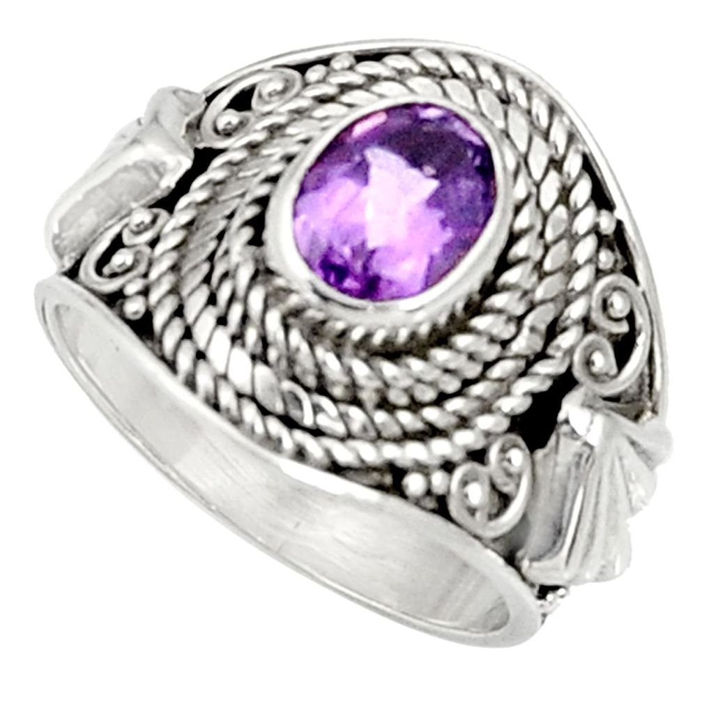 925 silver 2.17cts natural purple amethyst solitaire ring jewelry size 7 d37184