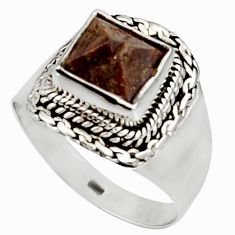 4.40cts natural brown zircon crystal 925 silver solitaire ring size 9 d37201
