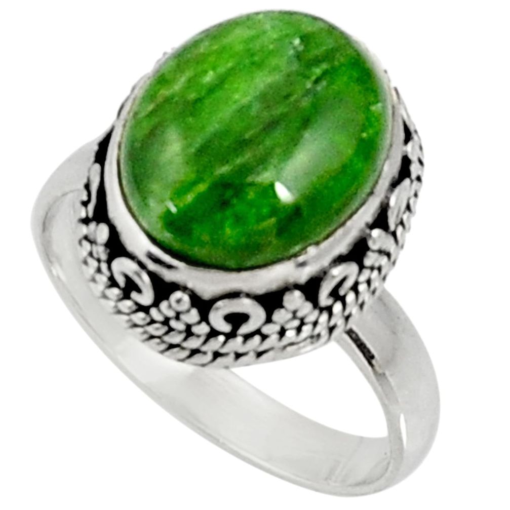 ts natural green chrome diopside solitaire ring size 7 d37354