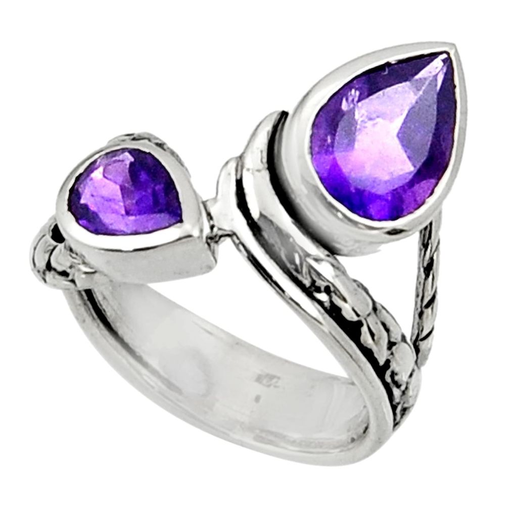 purple amethyst 925 sterling silver ring jewelry size 5.5 d37454