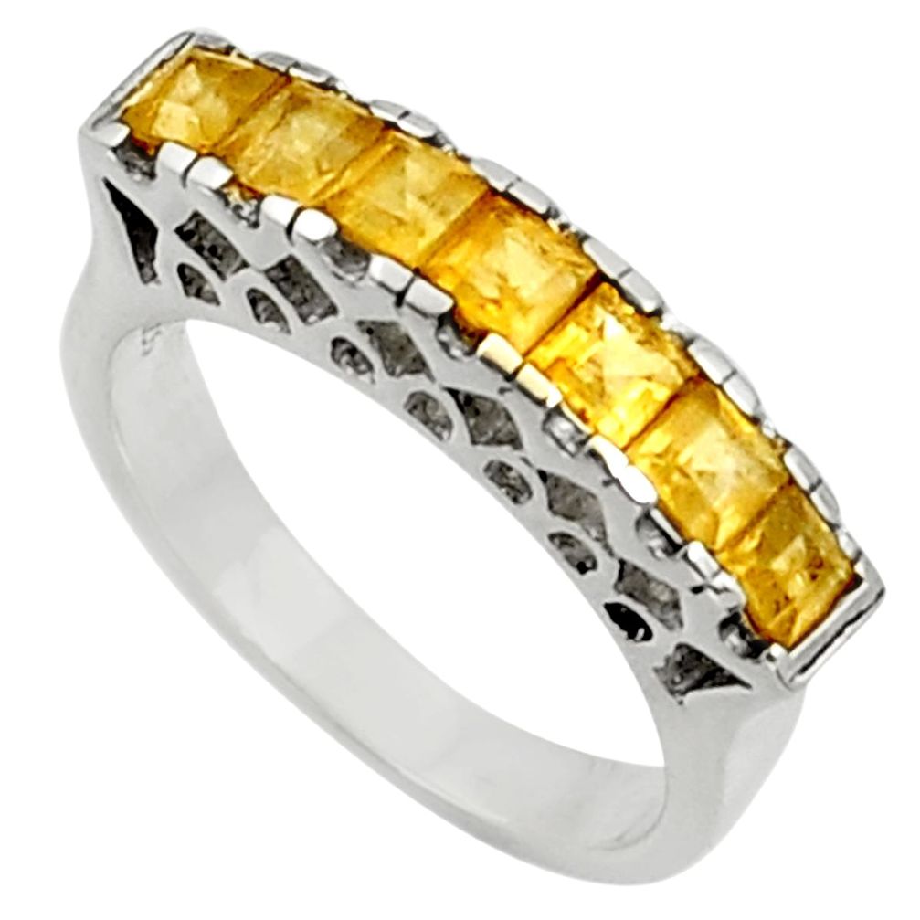 ver 2.23cts natural yellow citrine ring jewelry size 6.5 d37458