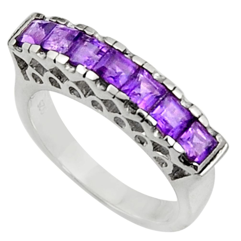 2.33cts natural purple amethyst 925 sterling silver ring jewelry size 6.5 d37460