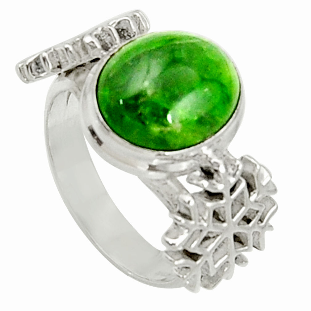 925 silver 5.35cts natural green chrome diopside solitaire ring size 7 d37507