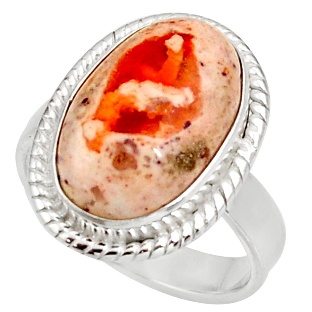 mexican fire opal 925 silver solitaire ring size 6.5 d38882