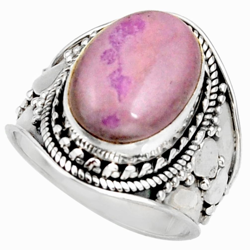 925 sterling silver 6.26cts natural pink kunzite ring jewelry size 7 d38910