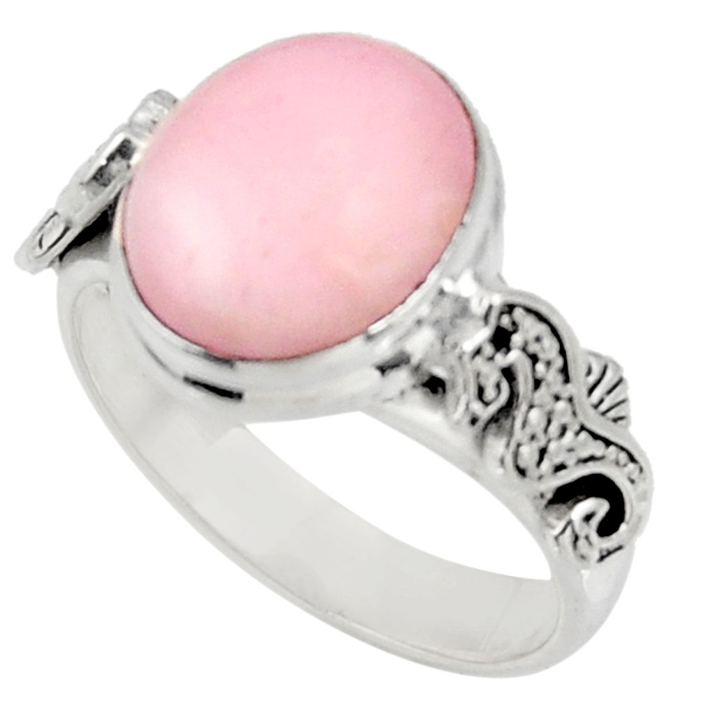 pink opal 925 silver seahorse solitaire ring size 8 d38951
