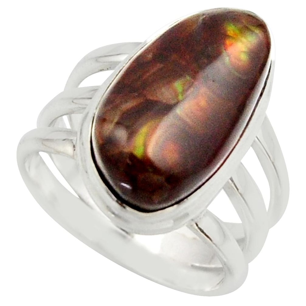 7.51cts natural mexican fire agate 925 silver solitaire ring size 6 r17048