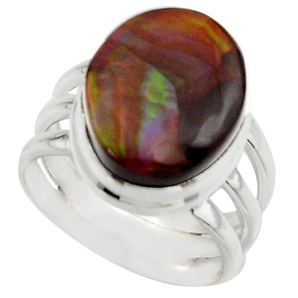 7.51cts natural mexican fire agate 925 silver solitaire ring size 6 r17053