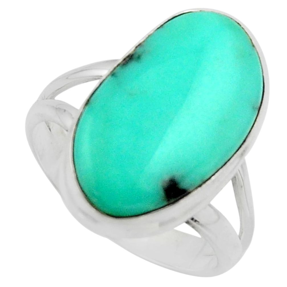 9.85cts natural campitos turquoise 925 silver solitaire ring size 7.5 r17072
