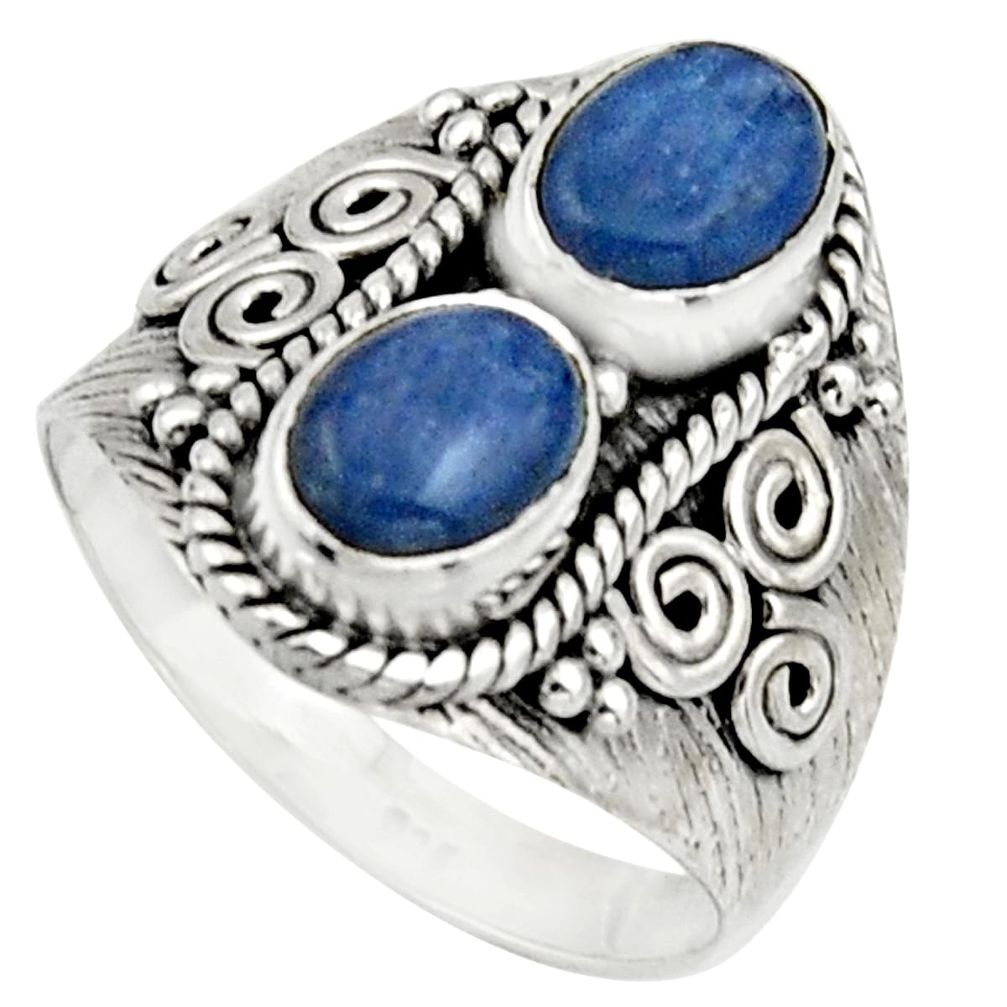 3.29cts natural blue kyanite 925 sterling silver ring jewelry size 8.5 r17506