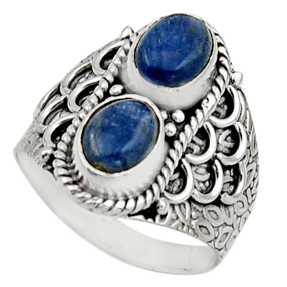 3.01cts natural blue kyanite 925 sterling silver ring jewelry size 7.5 r17513