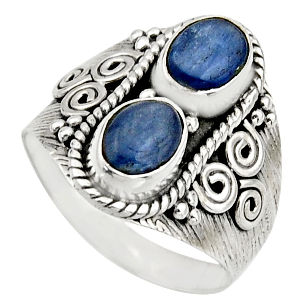 925 sterling silver 3.14cts natural blue kyanite ring jewelry size 8.5 r17515