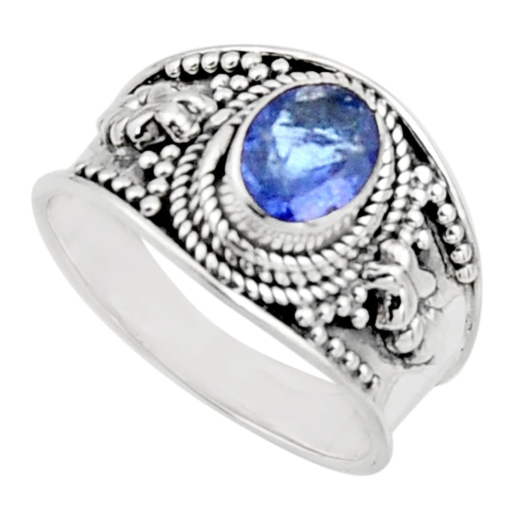 2.24cts natural blue tanzanite 925 silver solitaire ring jewelry size 8 r18114