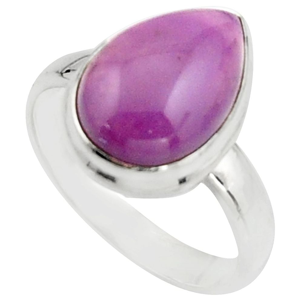 6.31cts natural purple phosphosiderite 925 silver solitaire ring size 8 r18223