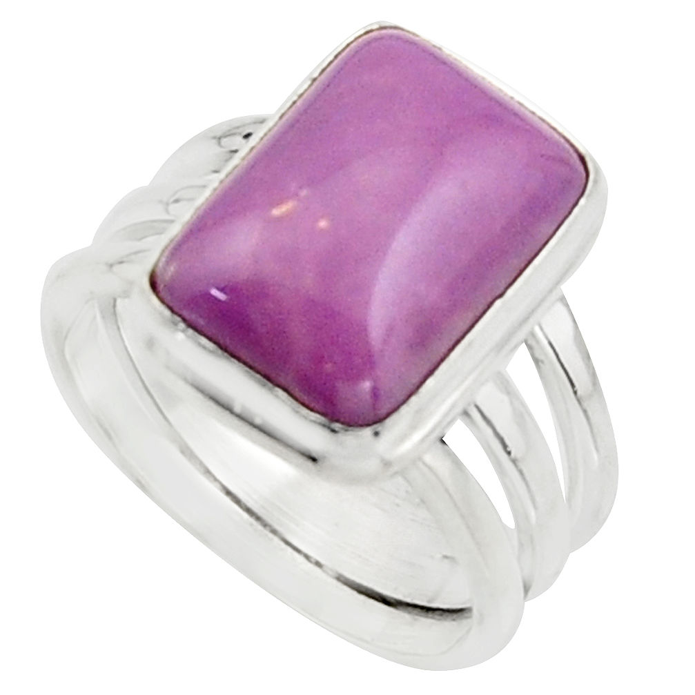 925 silver 7.10cts natural purple phosphosiderite solitaire ring size 7.5 r18224