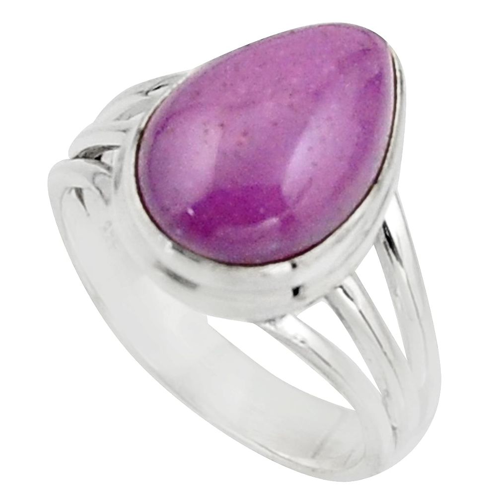 925 silver 6.83cts natural purple phosphosiderite solitaire ring size 8 r18228