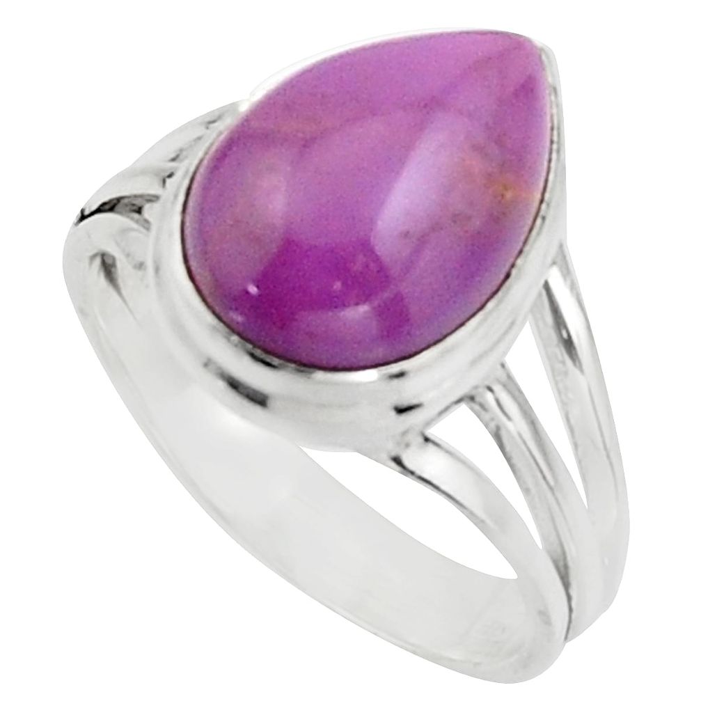 6.83cts natural purple phosphosiderite 925 silver solitaire ring size 8.5 r18230