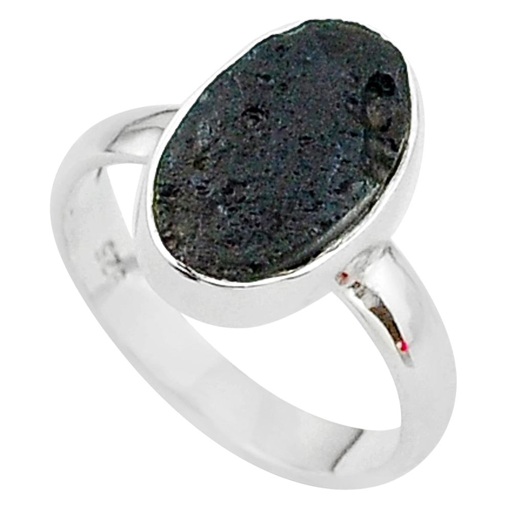 4.99cts a gem from space tektite 925 sterling silver ring size 7 t14405