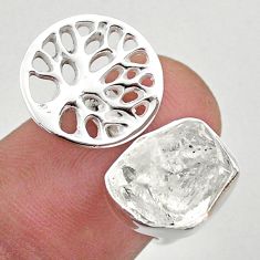 5.38cts adjustable herkimer diamond 925 silver tree of life ring size 6 t49369