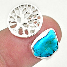 4.97cts adjustable sleeping beauty turquoise rough silver ring size 6.5 u42132