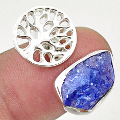 6.04cts adjustable tanzanite rough 925 silver tree of life ring size 9 u41890